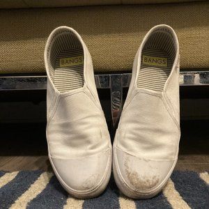 BANGS white slip-ons